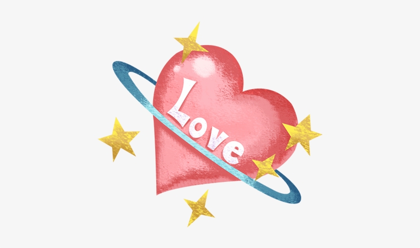 Planet Star Shining Handpainted Oilpainting Watercolor - Heart, transparent png download