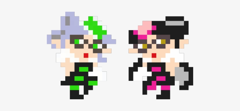 8 Bit Squid Sisters From Super Mario Maker - Squid Sisters Mario Maker, transparent png download