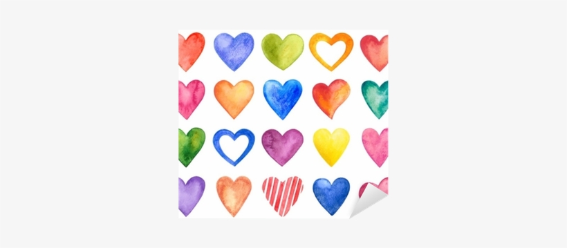 Vector Watercolor Hearts, Valentine Day - Watercolor Hearts Romance Shower Curtain Set Ambesonne, transparent png download
