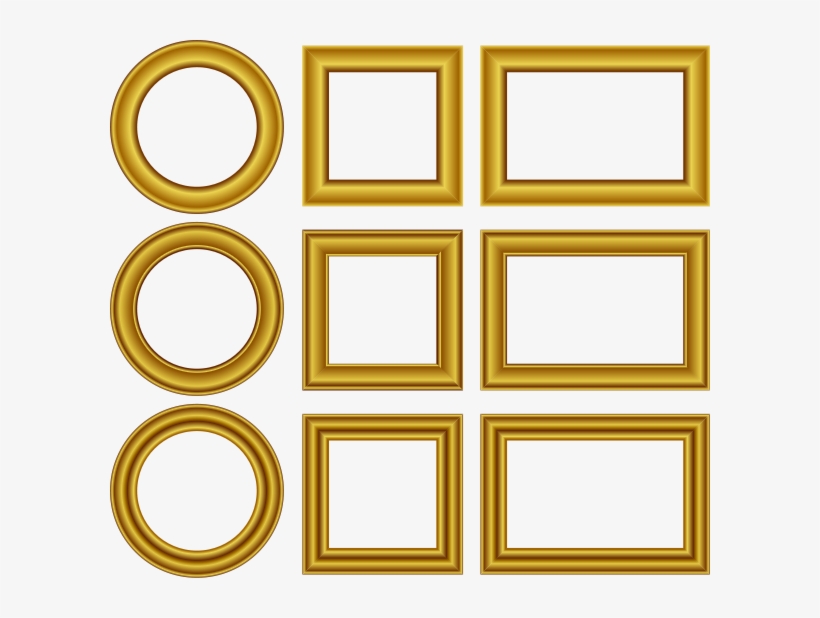 Gold Frames Set Clipart Png, transparent png download