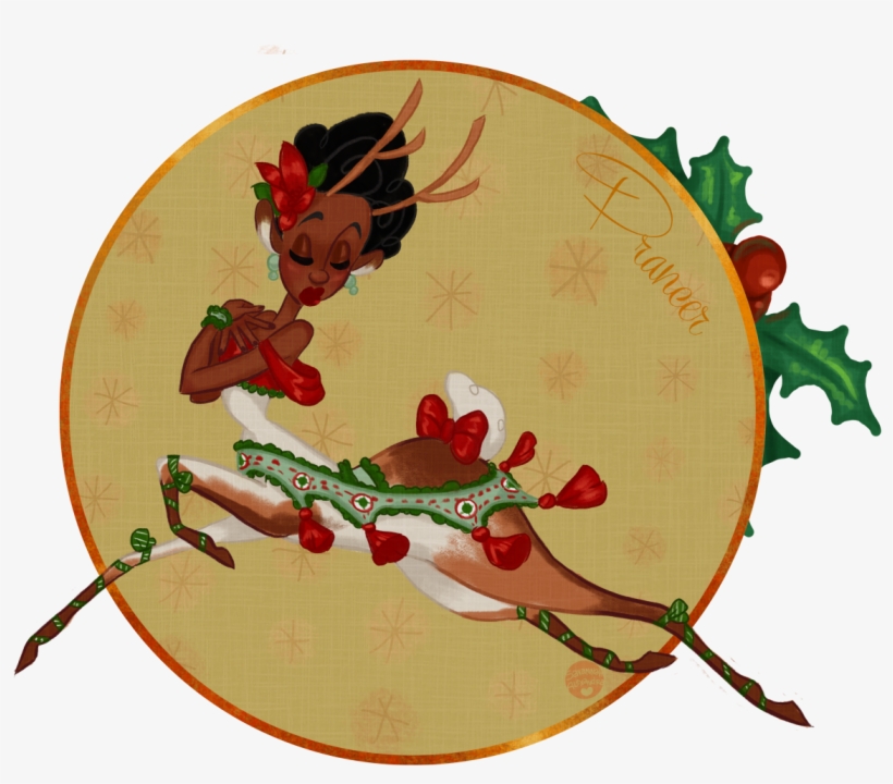 • Christmas Reindeer Santa Festive Vintage Holidays - Santa Claus's Reindeer, transparent png download