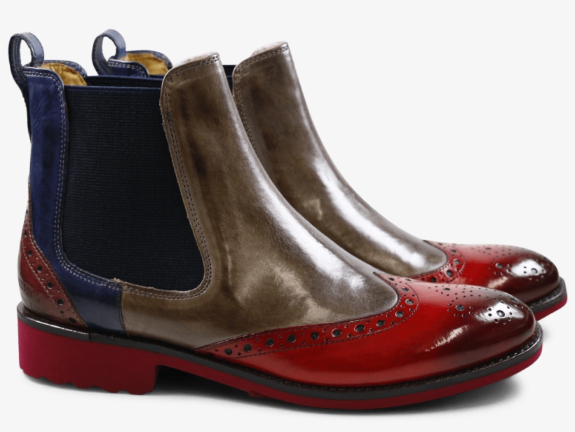 Ankle Boots Amelie 5 Crust Rich Red Smoke Navy Light - Chelsea Boot, transparent png download