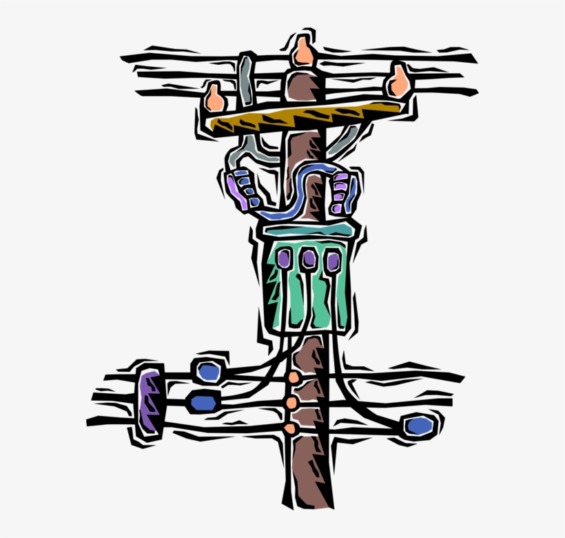 Vector Illustration Of Electricity Transformer On Telephone, transparent png download