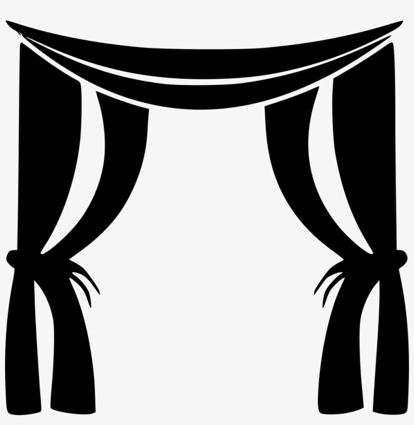 Curtains Comments - Black And White Curtain Clipart, transparent png download