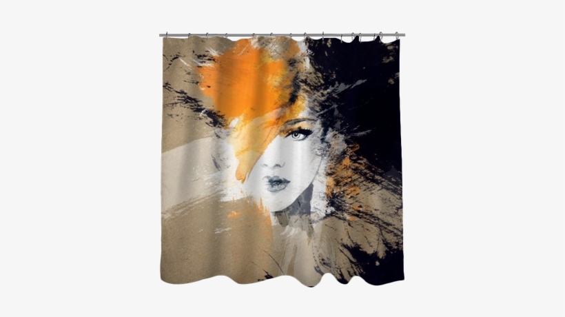 Woman Portrait - Promo : Tableau Esquisse Colorful Woman 80 X 80 Declikdeco, transparent png download