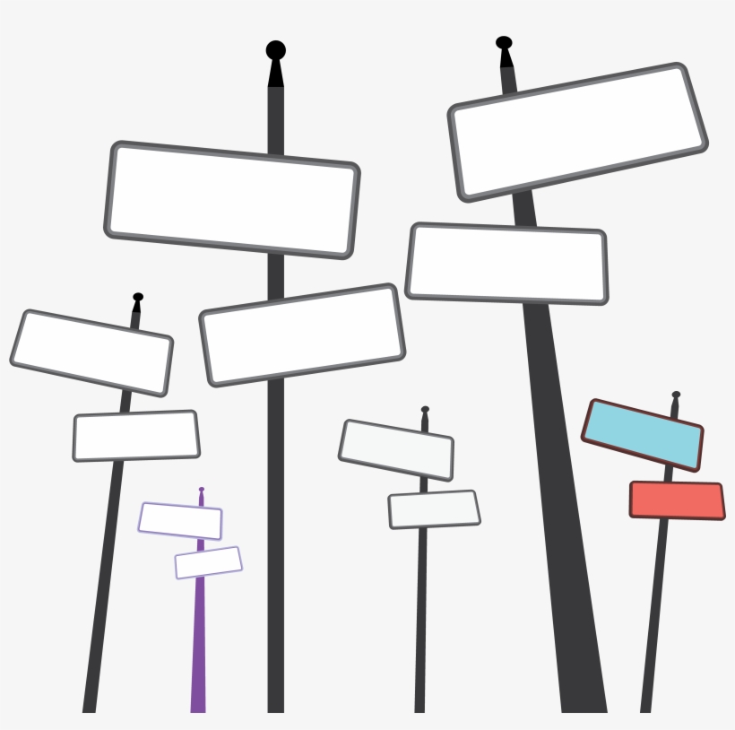 Simple Sign Pole Vector - Street Sign Png Vector, transparent png download