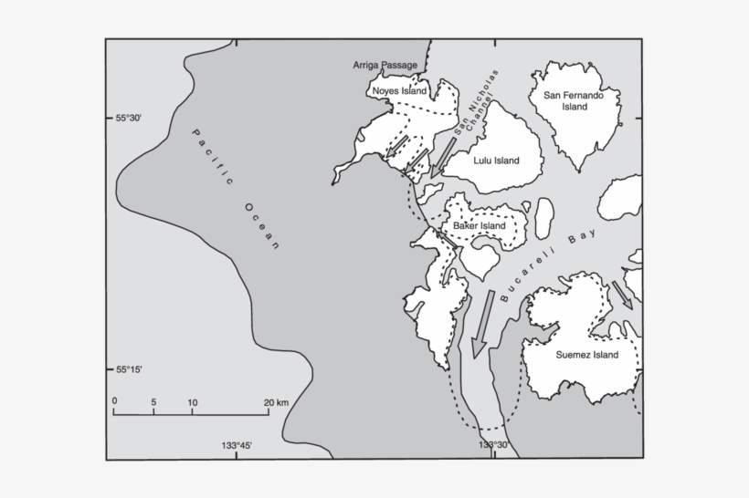 Map Of The Noyes, Baker, And Suemez Islands Area - Continental Shelf, transparent png download