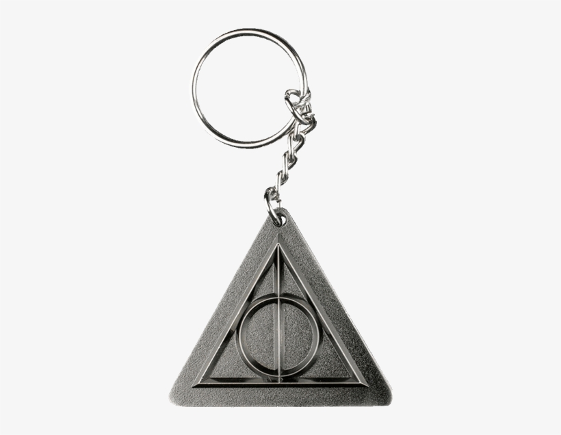 Harry Potter - Deathly Hallows Pewter Keychain, transparent png download
