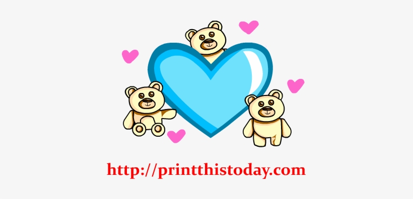 Three Teddy Bears And One Big Heart Png Clip Art - Clip Art, transparent png download