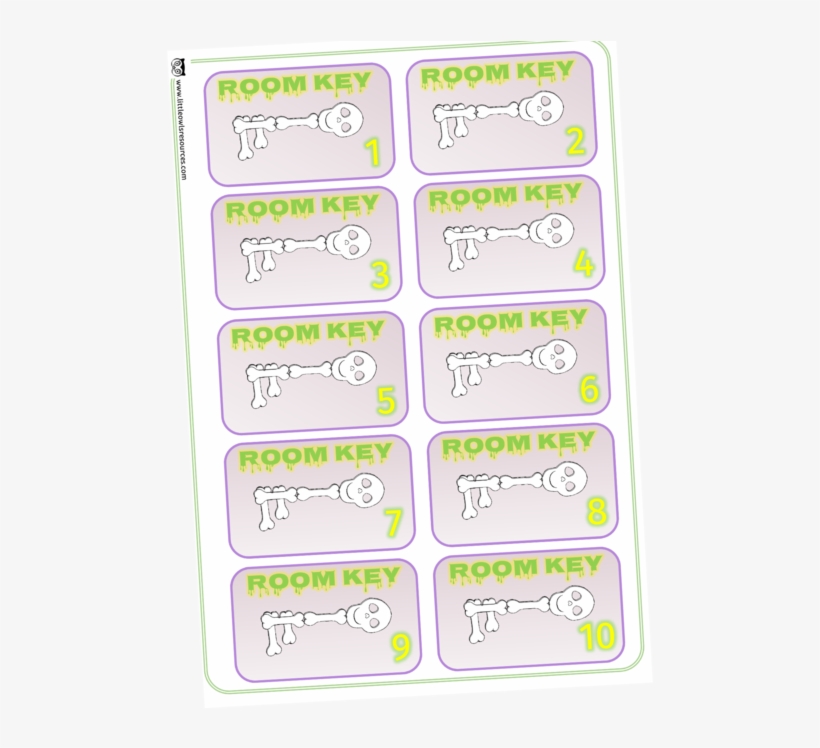 Spooky Halloween Hotel Skeleton Room Keys, transparent png download