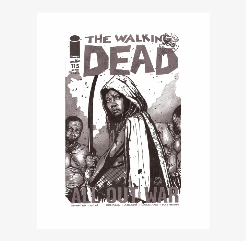 Walkingdead Print-web - Df Walking Dead #150 Daryl Sketch Haeser, transparent png download