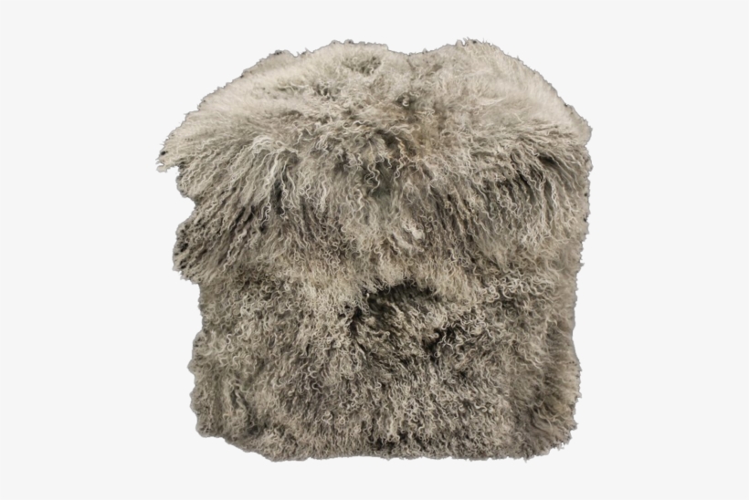 Cornerstone Home Interiors - Chesterfield Leather Tibetan Lamb Pouf - Color: Gray, transparent png download