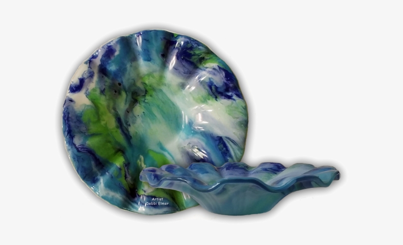 Debbi Blue Ruffle Bo - Ceramic, transparent png download