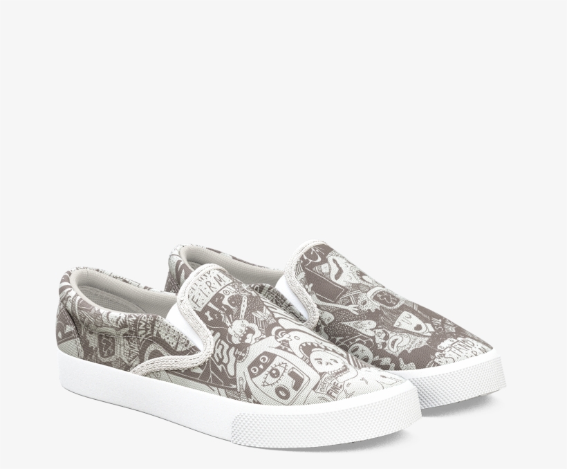 60610 0019 160 Cartoon Mudi Grey Slipon Front3q V=1502126184 - Slip-on Shoe, transparent png download