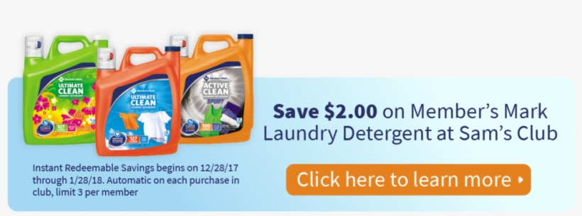Look Out For The Instant Savings Booklet As This Product - Member's Mark Ultimate Clean Liquid Laundry Detergent, transparent png download