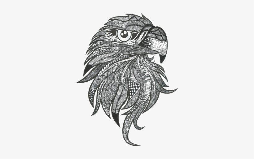 Eagle Head Poster Print - Zentangle Eagle, transparent png download