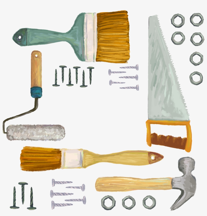 Tool Carpenter Painting Euclidean Vector Sandpaper - Herramientas De Pintor, transparent png download