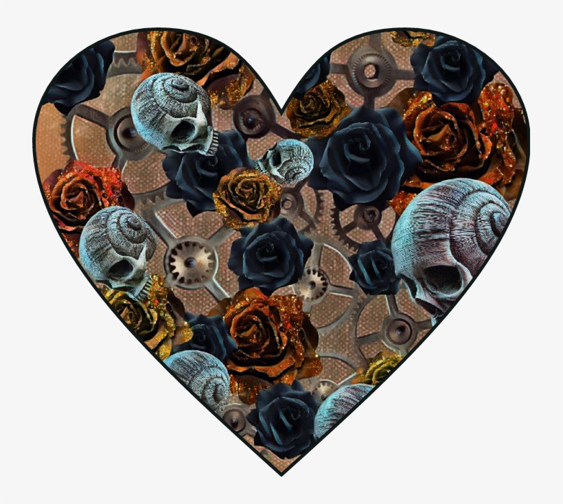 Heart Love Steampunk Gears Gear Hearts Rose Roses Skull - Gear, transparent png download