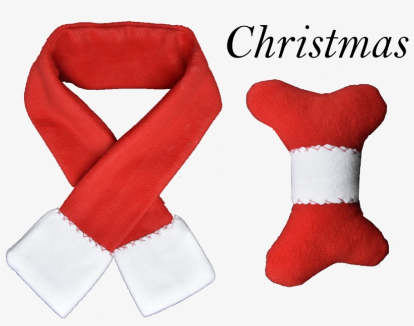 Doggy Scarf & Toy Set Red & White Christmas - Sock, transparent png download