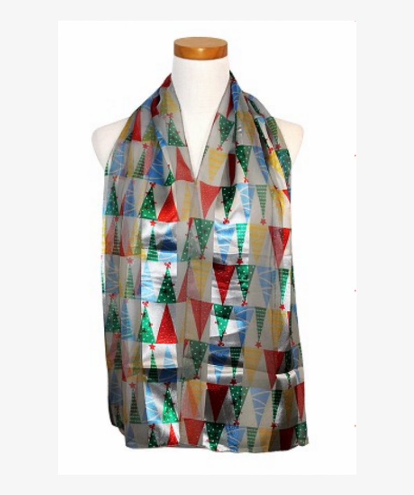Christmas Tree Satin Scarf - Christmas Day, transparent png download
