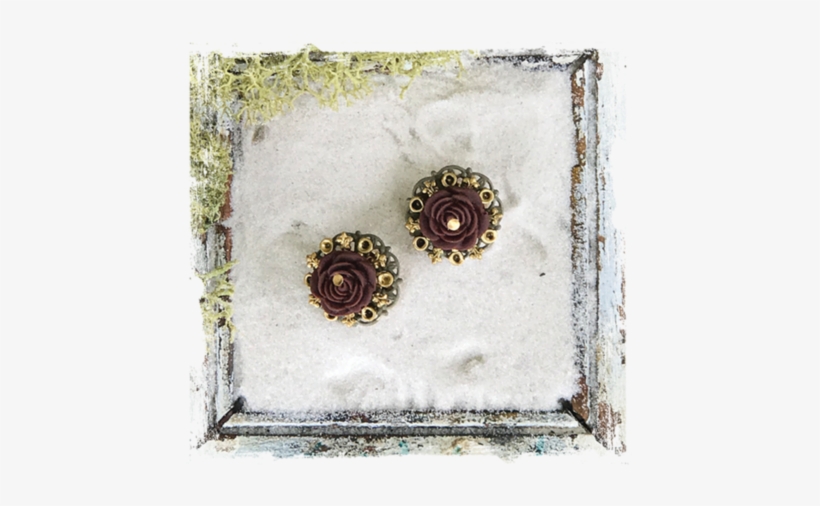 Steampunk Earrings Ss01 - Artificial Flower, transparent png download