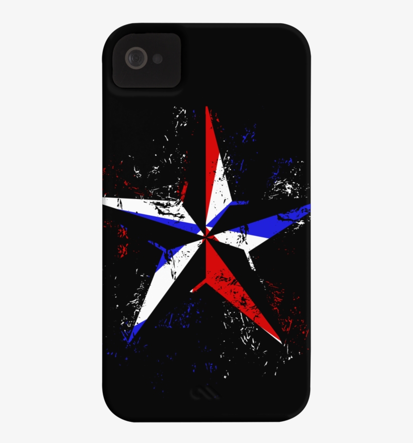 American Flag Nautical Star Grunge Barely There Phone - Nautical Star, transparent png download