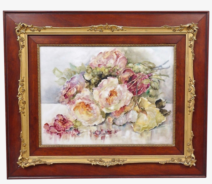 Antique Limoges 19th Century Tv Limoges Marked Framed, transparent png download