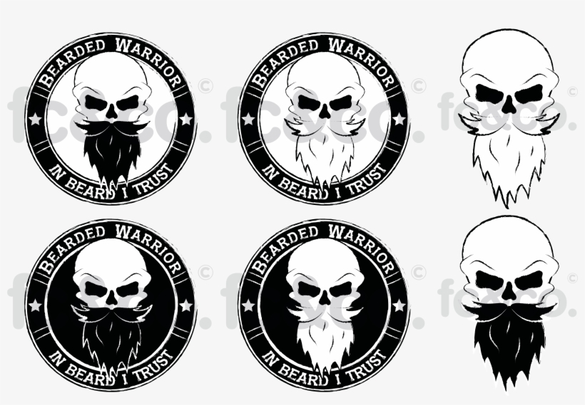 Drawn Warrior Bearded Warrior - Bearded Skull Logo, transparent png download