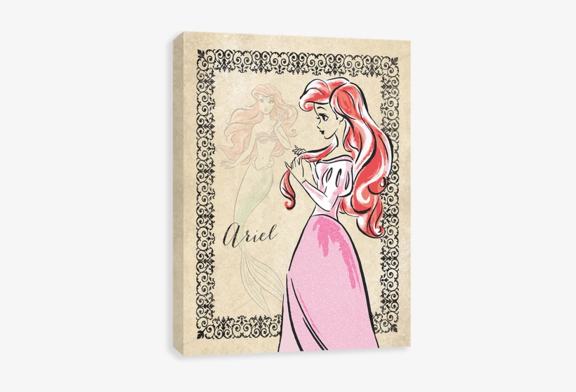 Fashionista Vintage - Glitter Ariel - Disney Canvases By Entertainart - Disney Princess Ariel, transparent png download