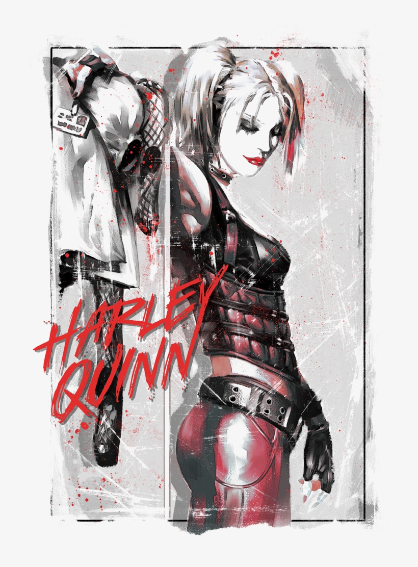Batman Ink Wash Harley Men's Slim Fit T-shirt - Harley Quinn Shirts For Kids, transparent png download