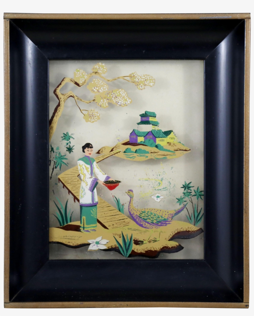 1950s Vintage Asian Inspired Scene Tv Light - Picture Frame, transparent png download