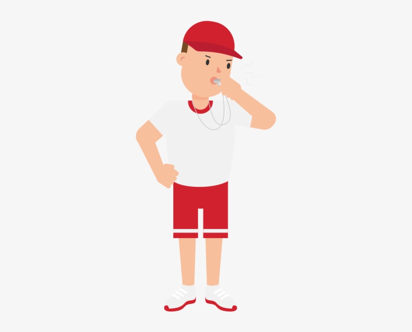 Coach Using A Whistle Cartoon - Wikimedia Commons, transparent png download
