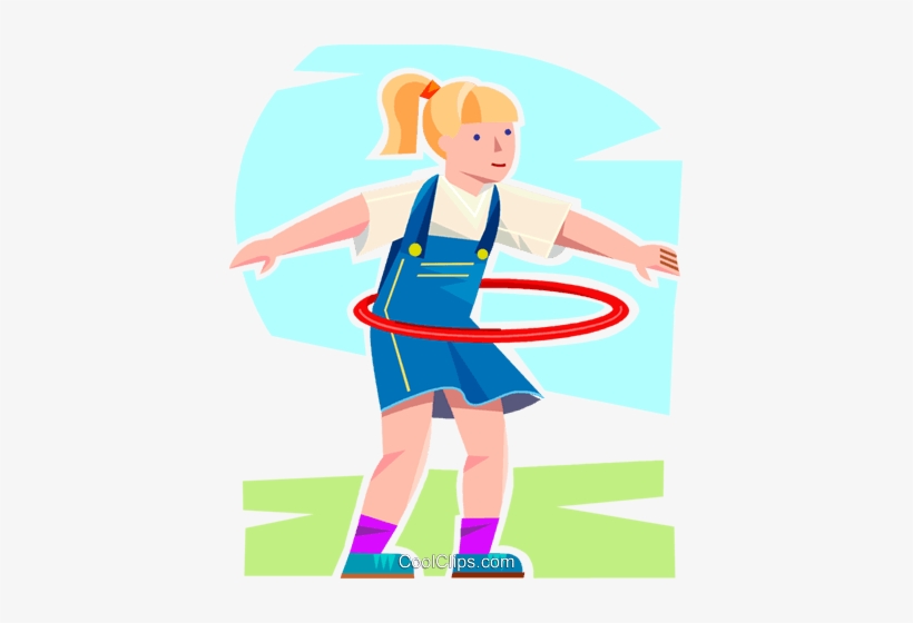 Girl Playing With A Hula Hoop Royalty Free Vector Clip - Menina No Bambole, transparent png download