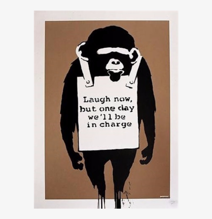 Laugh Now, 2003 By Banksy - Banksy Laugh Now Exhibition, transparent png download
