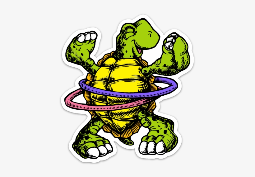 Image Of Hula-hooping Turtle Vinyl Sticker - Hooping, transparent png download