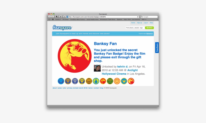 Dennis Crowley, A Huge Banksy Fan, Launched A Secret - Foursquare, transparent png download