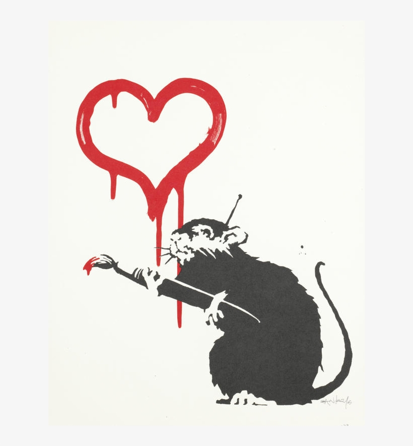 Banksy Love Rat Signed - Banksy Love Rat, transparent png download