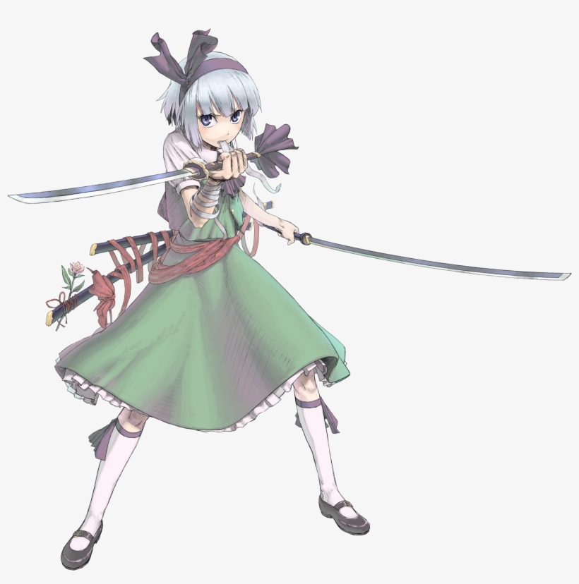 Wallpaper Anime Girls, Anime, Sword, Skirt, Touhou, - Cartoon, transparent png download