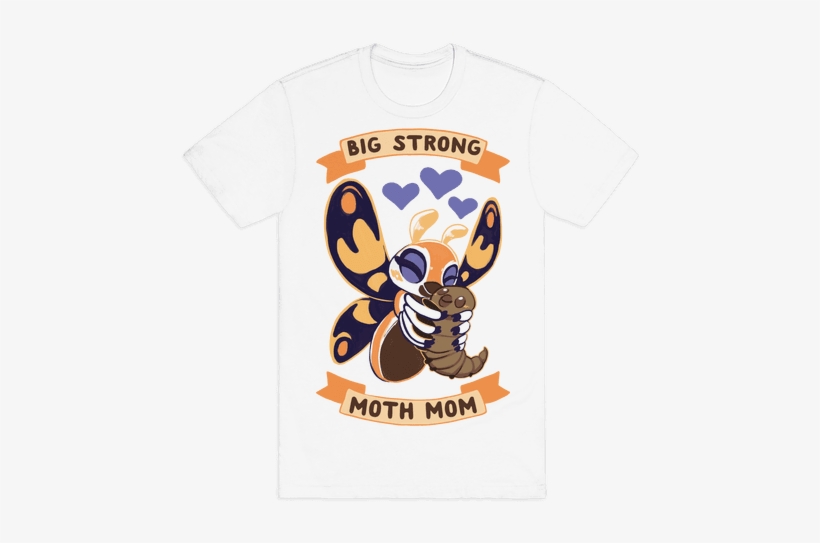 Big Strong Moth Mom Mothra Mens T-shirt - Bean Shirt, transparent png download