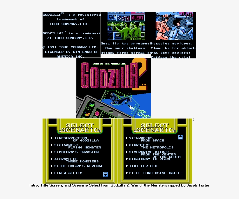 Intro, Title Screen, & Scenario Select - Godzilla 2: War Of The Monsters, transparent png download