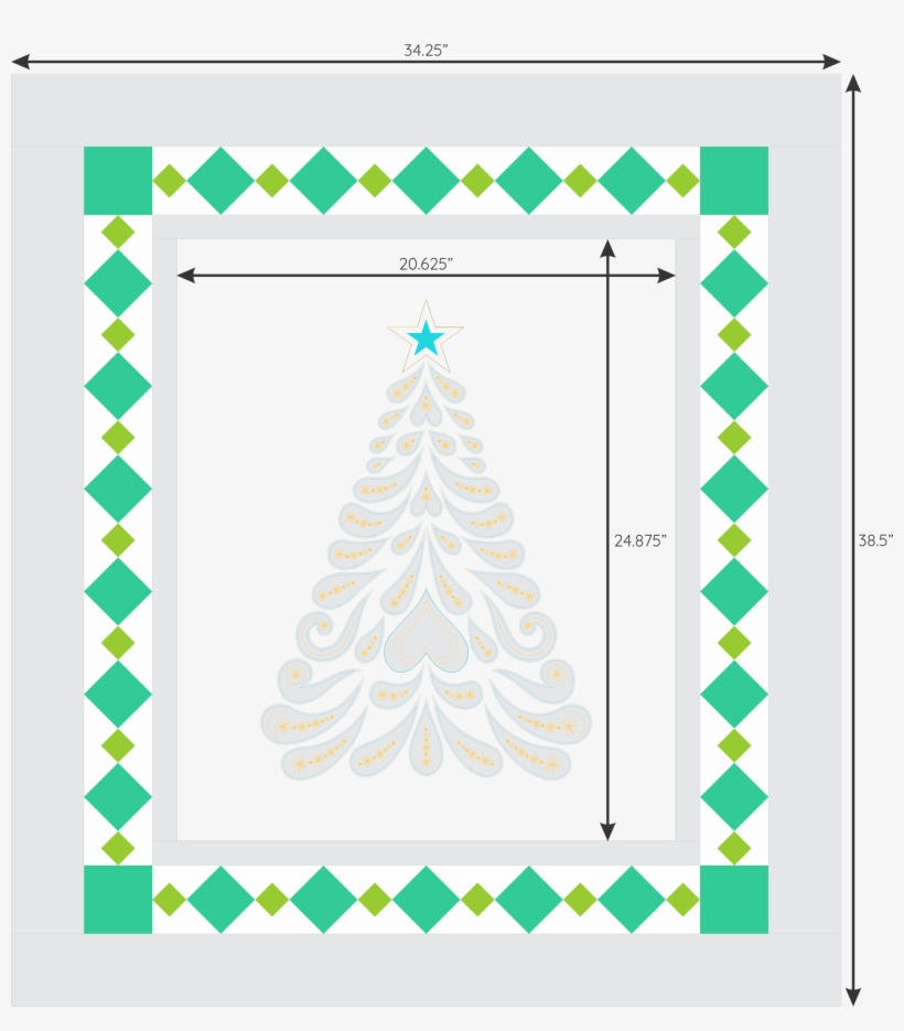 Feathered Christmas With Diamond Border - Christmas Day, transparent png download