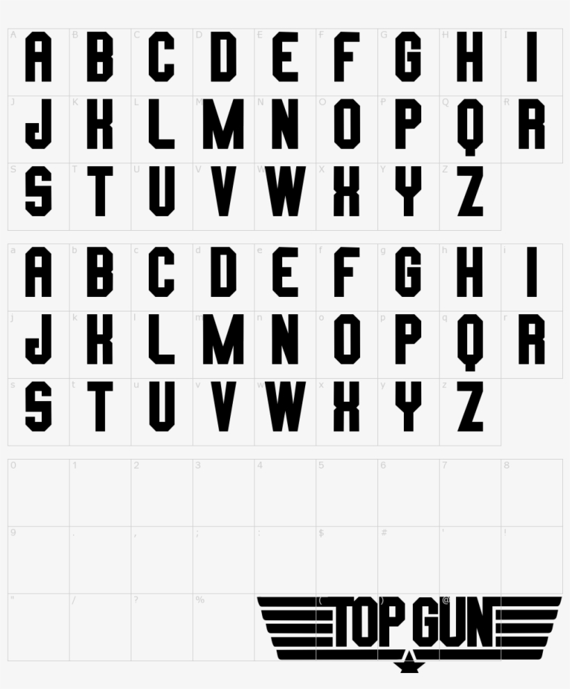 Top Gun Font - Top Gun, transparent png download