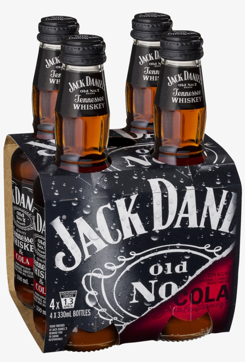 Jack Daniel's Tennessee Whiskey & Cola Bottle 330ml - Jack Daniels And Cola, transparent png download