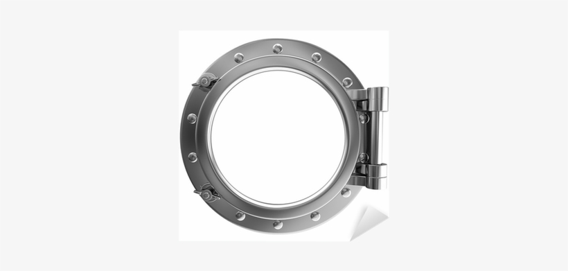 Illustration Of A Chrome Ship Porthole Sticker • Pixers® - Black And White Porthole, transparent png download