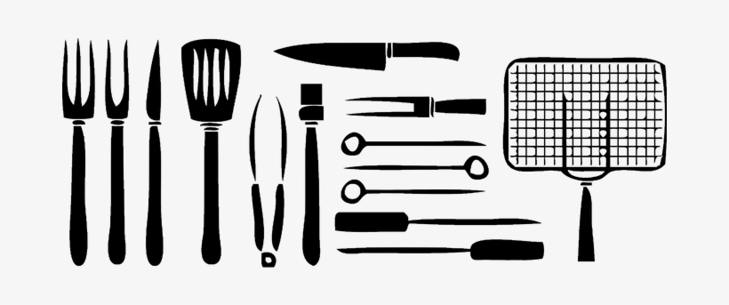 Accessories Grilling Knife Silhouette Skew - Cubiertos De Parrilla Png, transparent png download