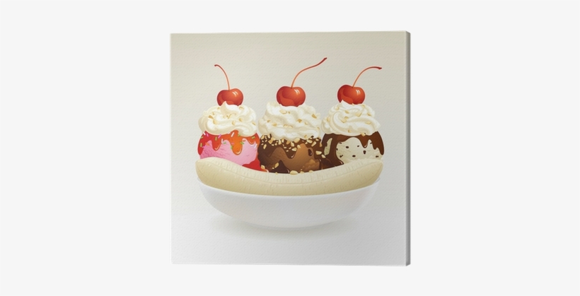Ice Cream Sundae Banana Split, transparent png download