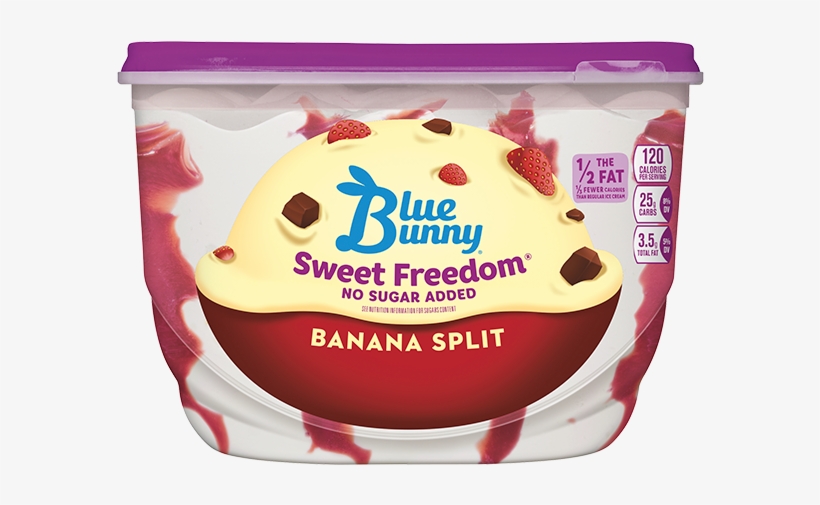 Sweet Freedom Banana Split - Blue Bunny Ice Cream Cherry, transparent png download