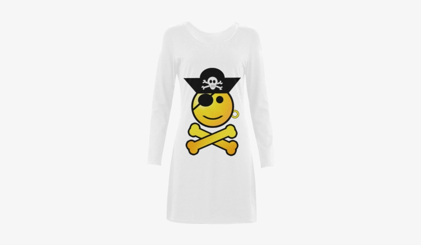 Smiley Emoji Demeter Long Sleeve Nightdress - Pirate Day Shower Curtain, transparent png download