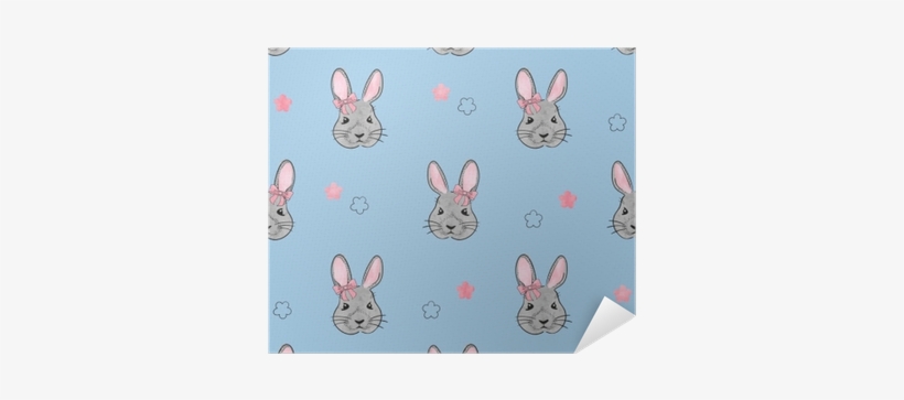 Seamless Pattern With Cute Watercolor Bunny - Watercolor Painting, transparent png download