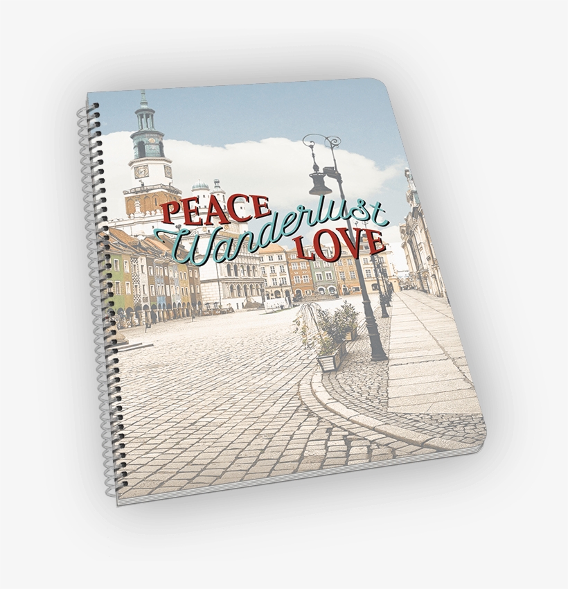 Peace, Love, Wanderlust Notebook - Book Cover, transparent png download